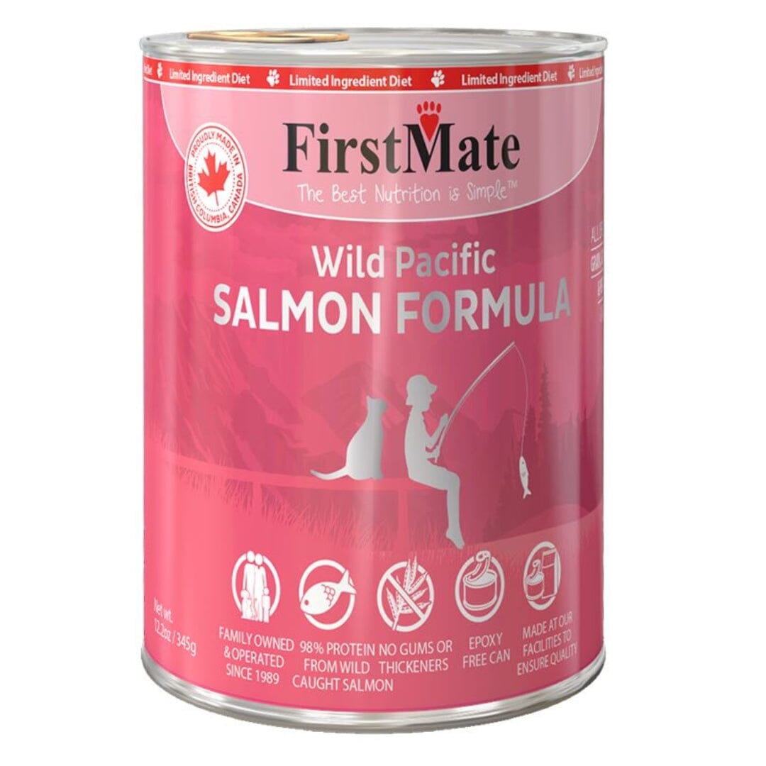 FirstMate Limited Ingredient Diet Grain-Free Salmon Canned Cat Food -12.2 Oz - Case of 12