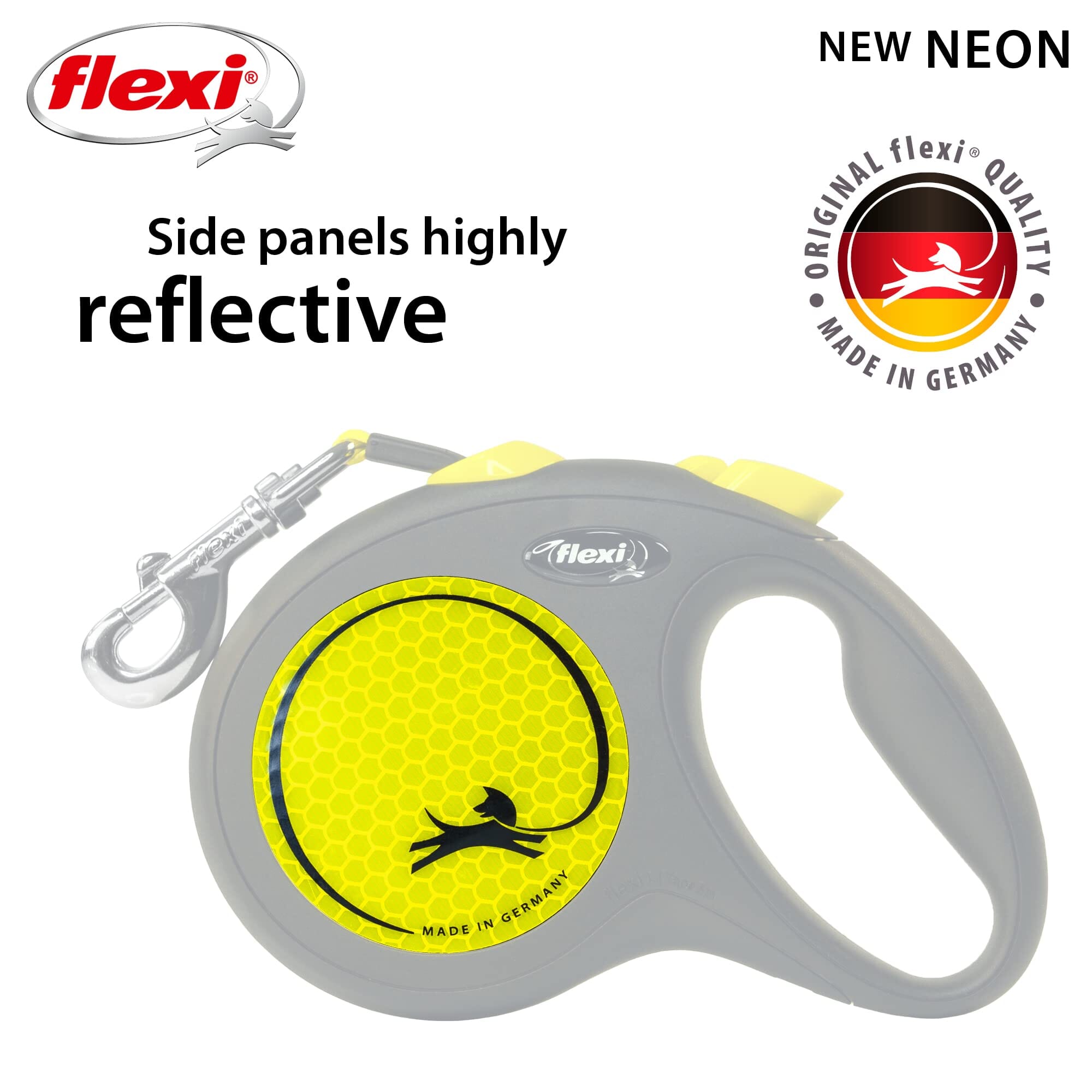 Flexi New Comfort Classic Retractable Dog Leash - Neon - Large - 10 Feet  