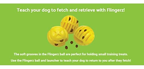 Flingerz Balls Compatible with Fling and Fetch Launcher Dog Toy - Yellow - 2 Pack     