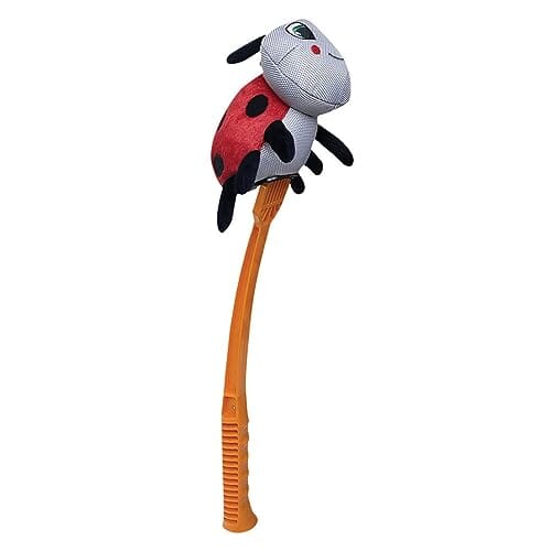 Flingerz Fling and Fetch Launcher Interactive Dog Toy with Nylon Squeaking Lady Bug Default Title
