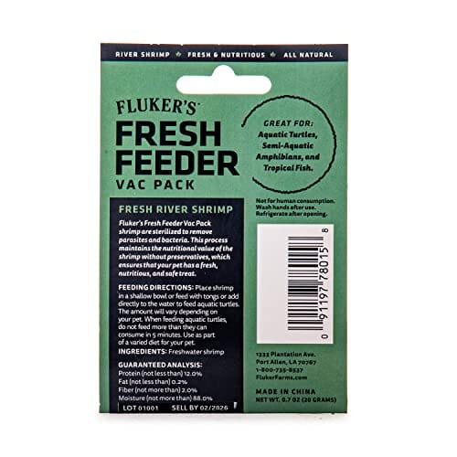 Fluker's Fresh Feeder Vac Pack Fresh River Shrimp for Birds Fish and Turtle Reptile Food - .7 Oz