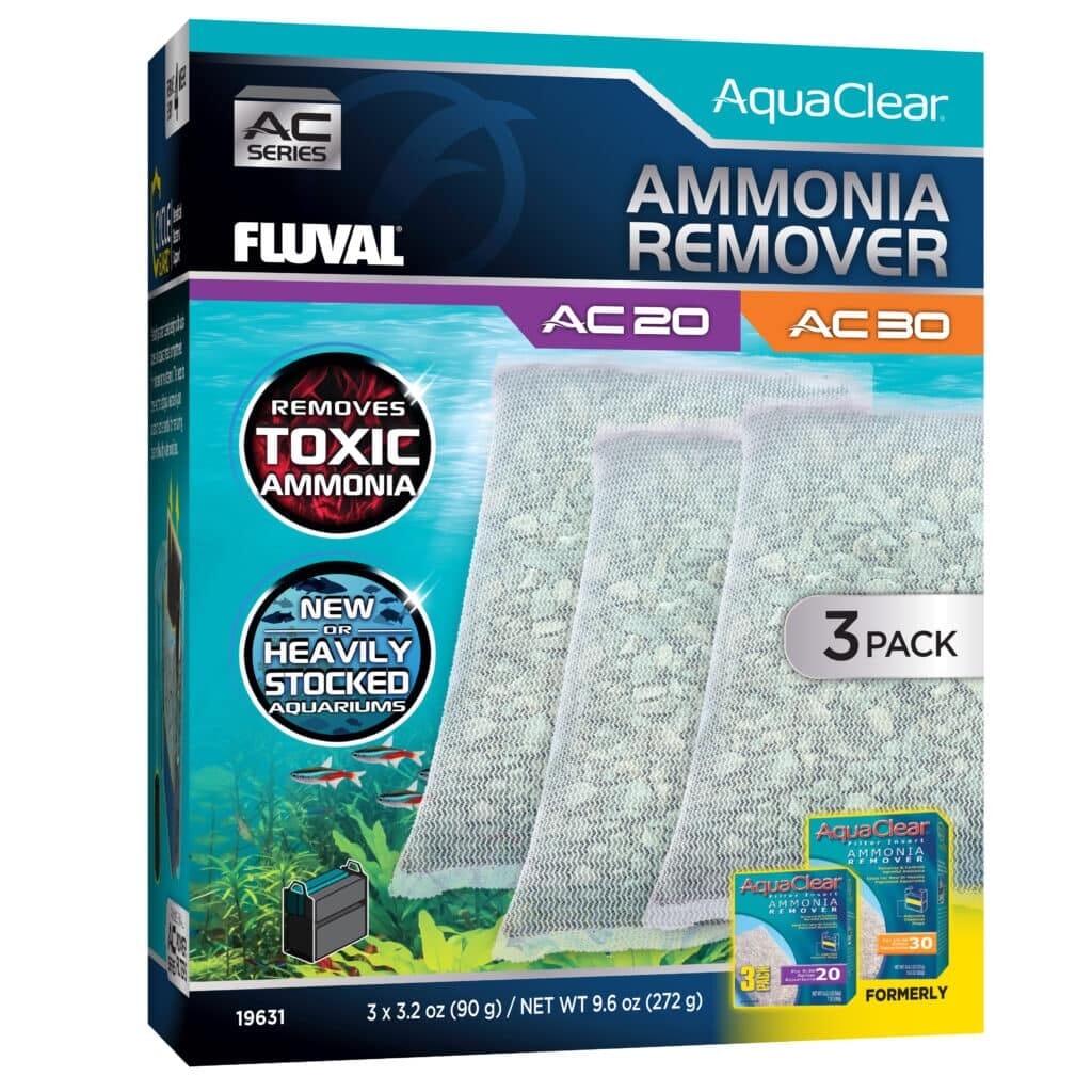 Fluval AquaClear Freshwater Ammonia Remover Insert for AC20/AC30 Aquarium Power Filter - 3.2 Oz 3 Pack