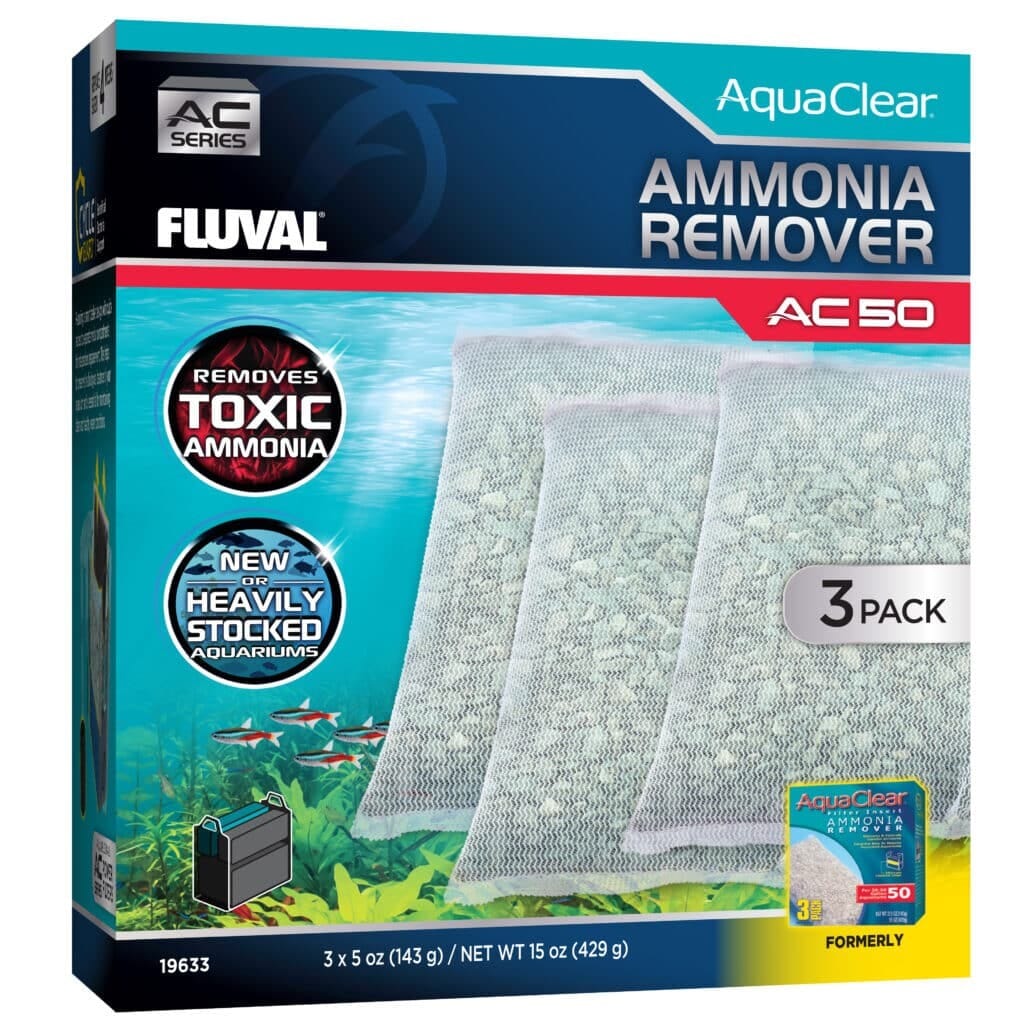 Fluval AquaClear Freshwater Ammonia Remover Insert for AC50 Aquarium Power Filter - 5 Oz 3 Pack