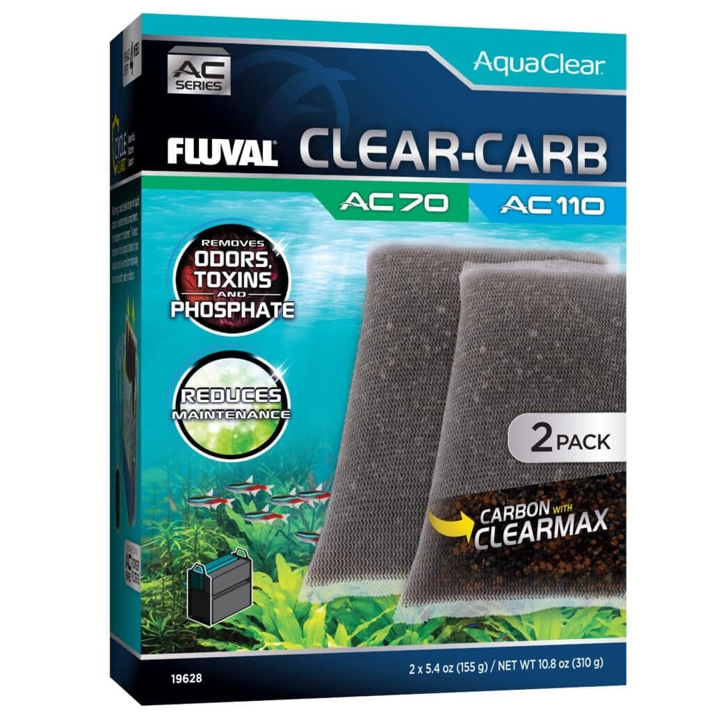 Fluval AquaClear Freshwater and Saltwater Clear-Carb Insert for AC70/AC110 Aquarium Power Filter - 10.8 Oz - 2 Pack Default Title