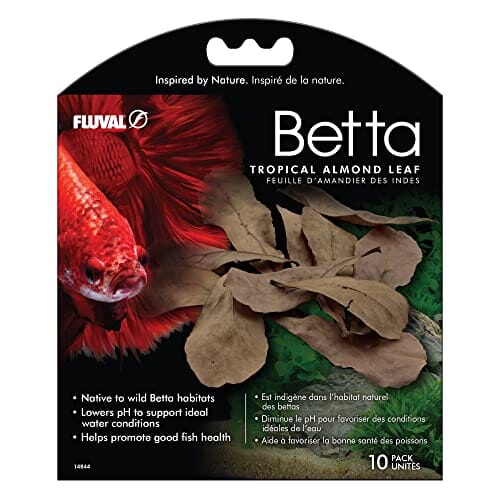 Fluval Betta Tropical Almond Leaves Aquarium Health and Décor - 10 Pack