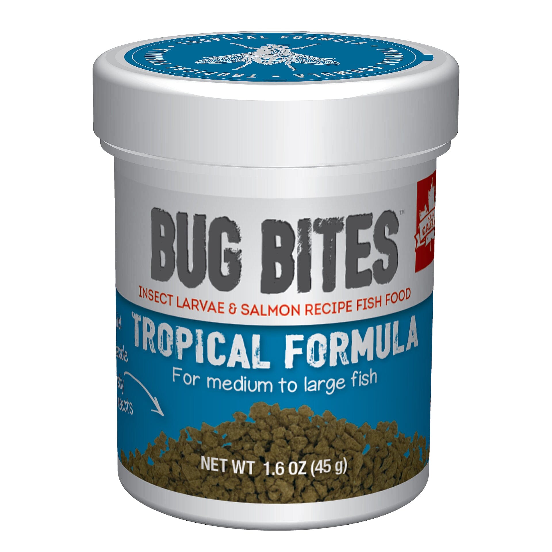 Fluval Bug Bites Insect Granules for Tropical Medium-Large Fish Food 1.59 Ounce