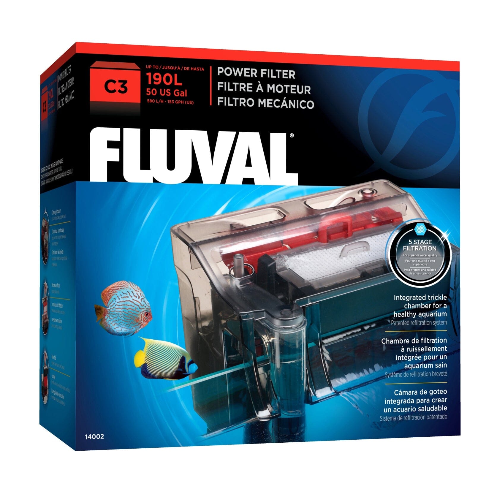 Fluval C3 Hang-On Aquarium Power Filter - Up to 50 Gallons Default Title
