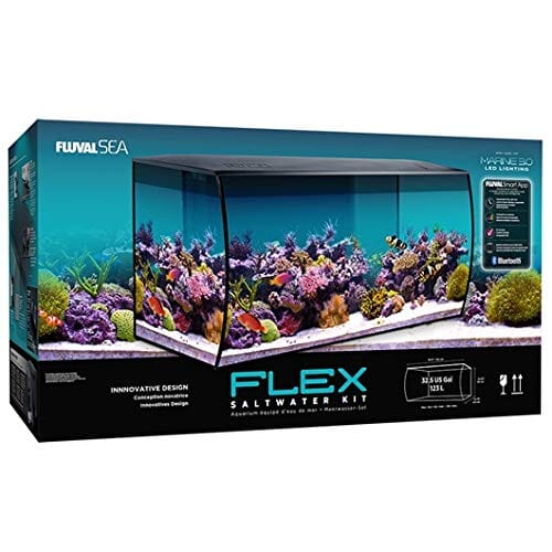 Fluval Flex Marine Aquarium Kit with LED Lights and Filter - 32.5 Gallons - L:32.5 X W:15.7 X H:15.3 Inches Default Title