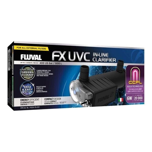Fluval In-Line UVC Clarifier for FX2/FX4/FX6 Canister Filter - 6 Watt Default Title