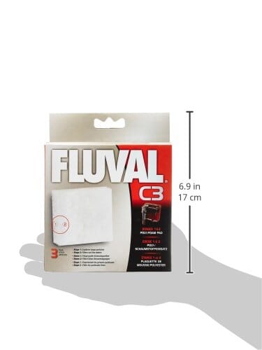 Fluval Poly Foam Pad Replacement Filter Media for C3 Aquarium Power Filter - 3 Pack