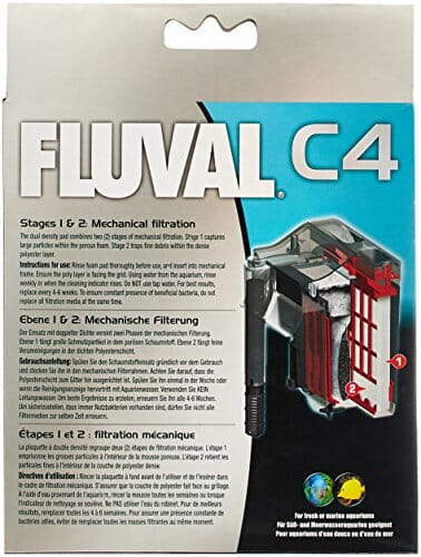 Fluval Poly Foam Pad Replacement Filter Media for C4 Aquarium Power Filter - 3 Pack
