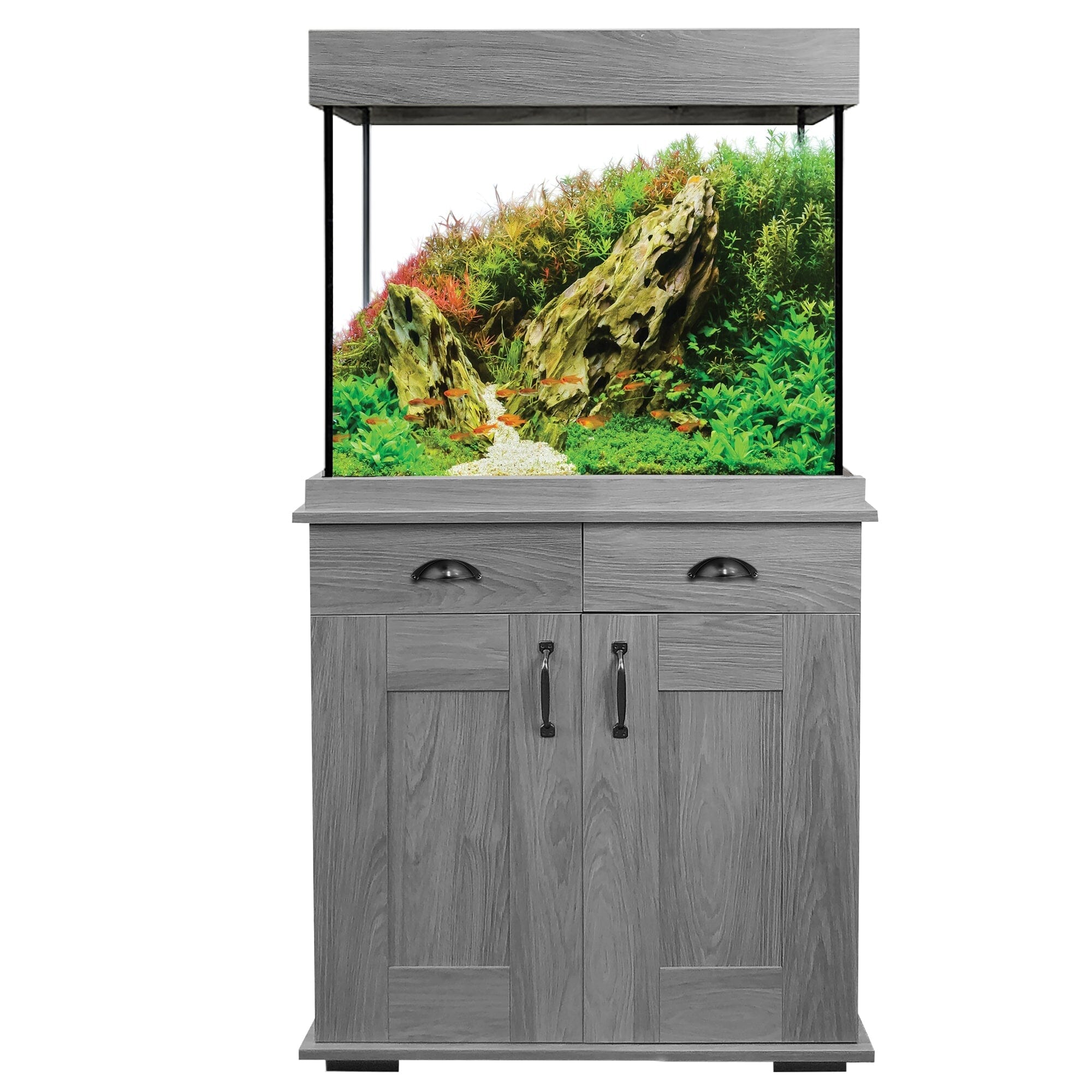 Fluval Shaker Aquarium Stand - Gray Oak - For 66 Gallon Aquarium - L:44 X W:17 X H:31 Inches Default Title