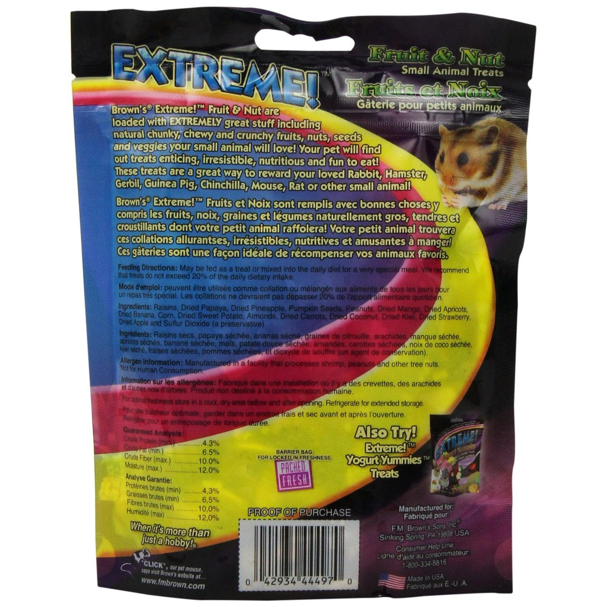 F.M. Brown's Extreme Fruit and Nut Mix Small Animal Treats - 6 Oz