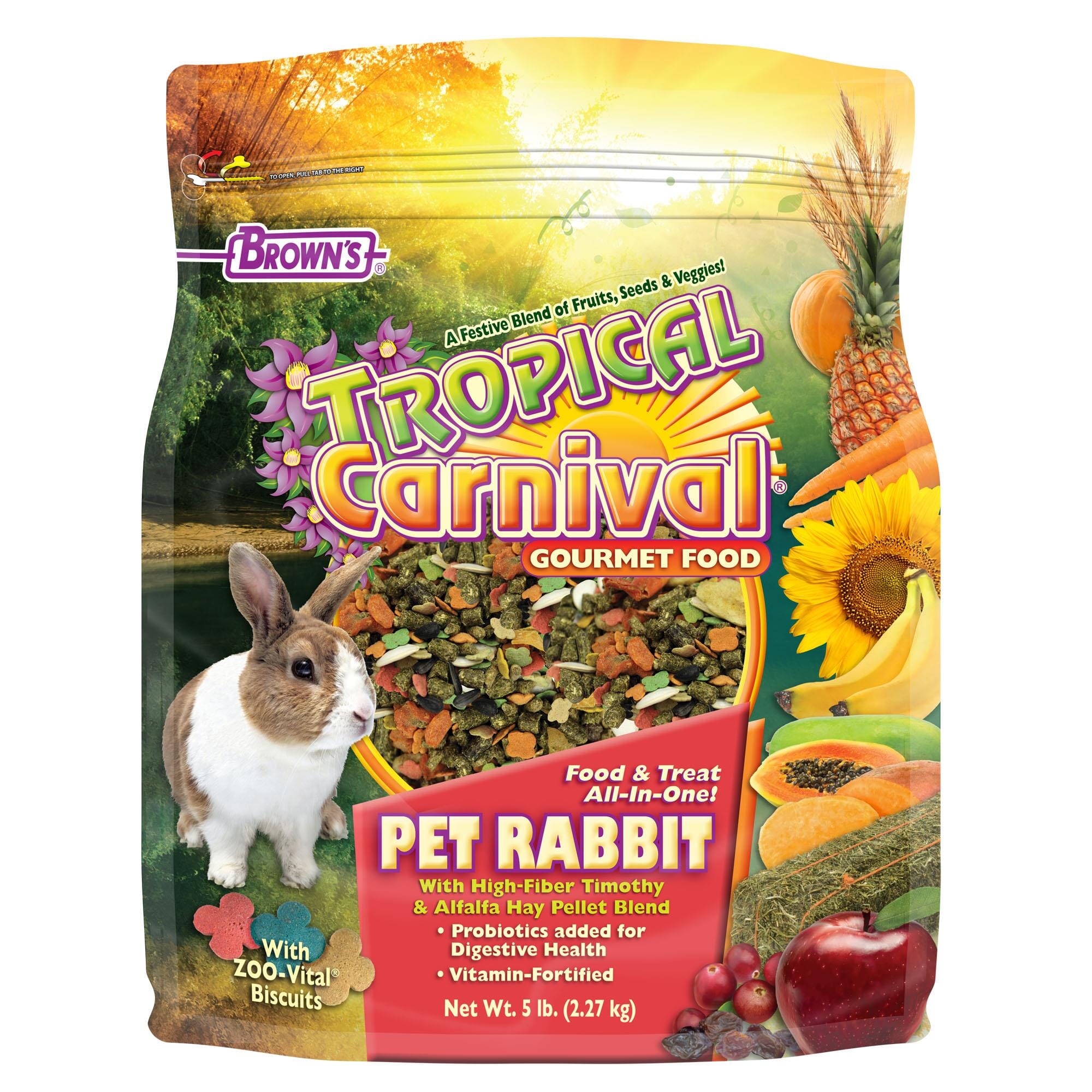 F.M Brown's Tropical Carnival Gourmet Rabbit Small Animal Food and Treat - 5 Lbs
