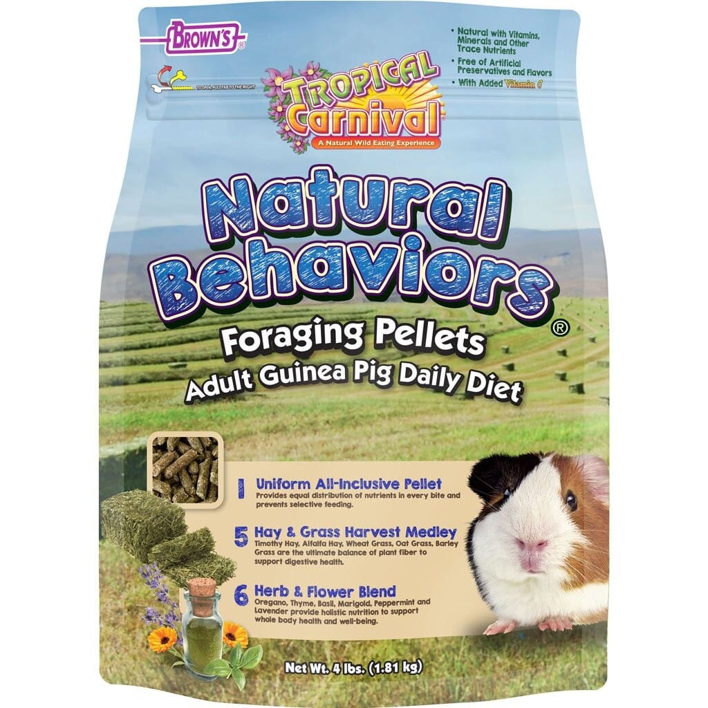 F.M Brown's Tropical Carnival Natural Behaviors Foraging Pellets Adult Guinea Pig Small Animal Food - 4 Lbs Default Title