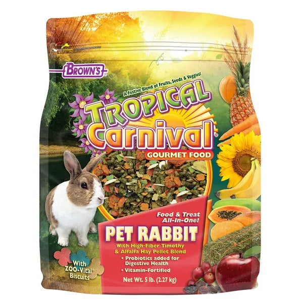 F.M. Brown's Tropical Carnival Rabbit Gourmet Small Animal Food - 5 lb Bag  