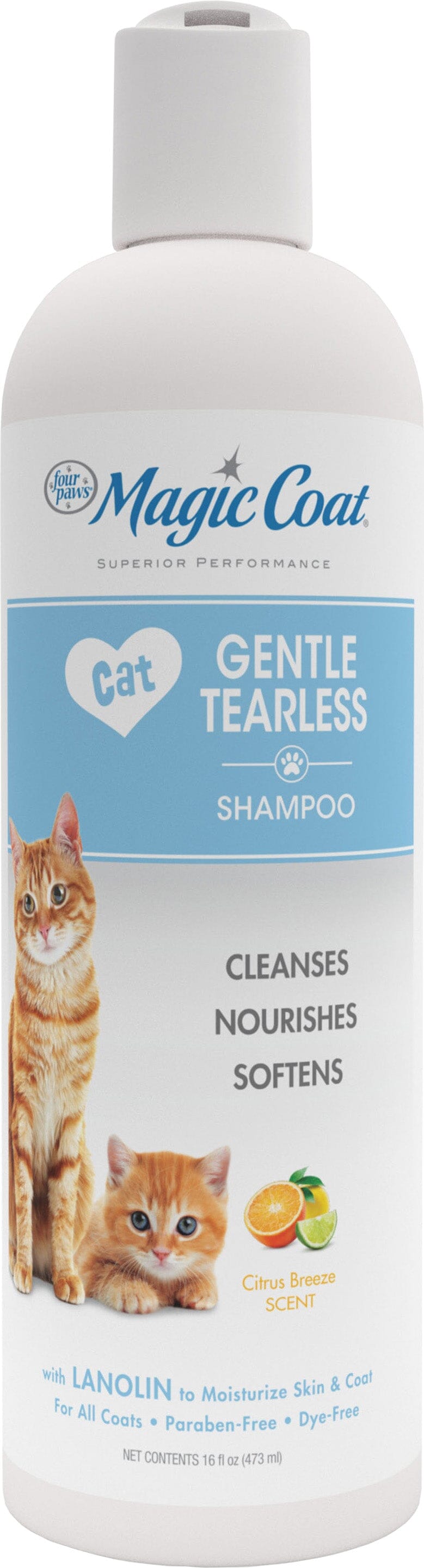 Four Paws Magic Coat Cat & Kitten Tearless Cat Shampoo - 16 Oz  