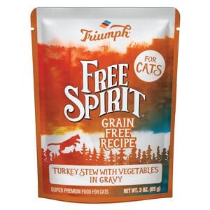 Free Spirit Grain-Free Cat Pouch Canned Cat Food - Turkey and Vegetable - 3 Oz - Case of 24