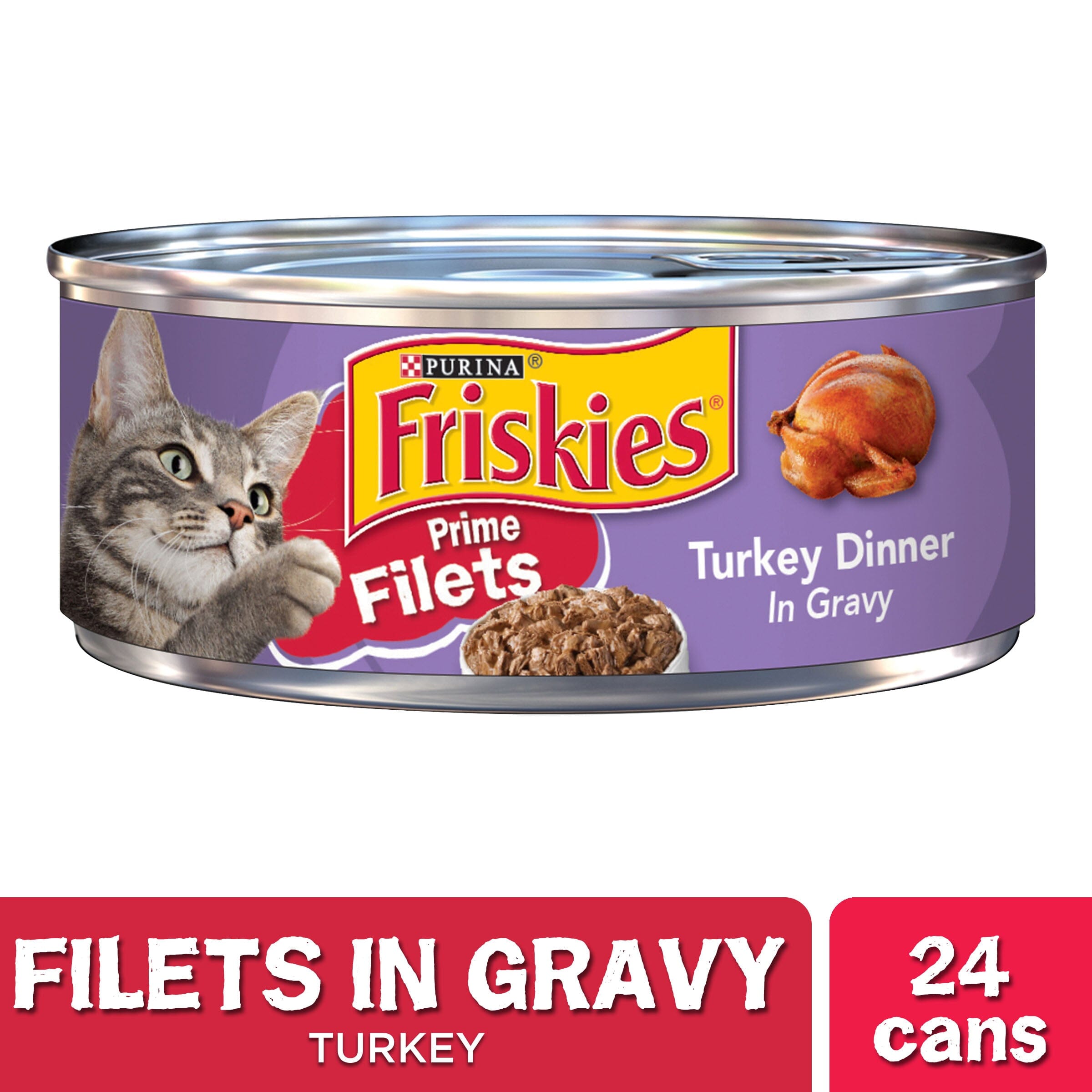 Friskies Prime Filets Turkey Dinner In Gravy Canned Cat Food  