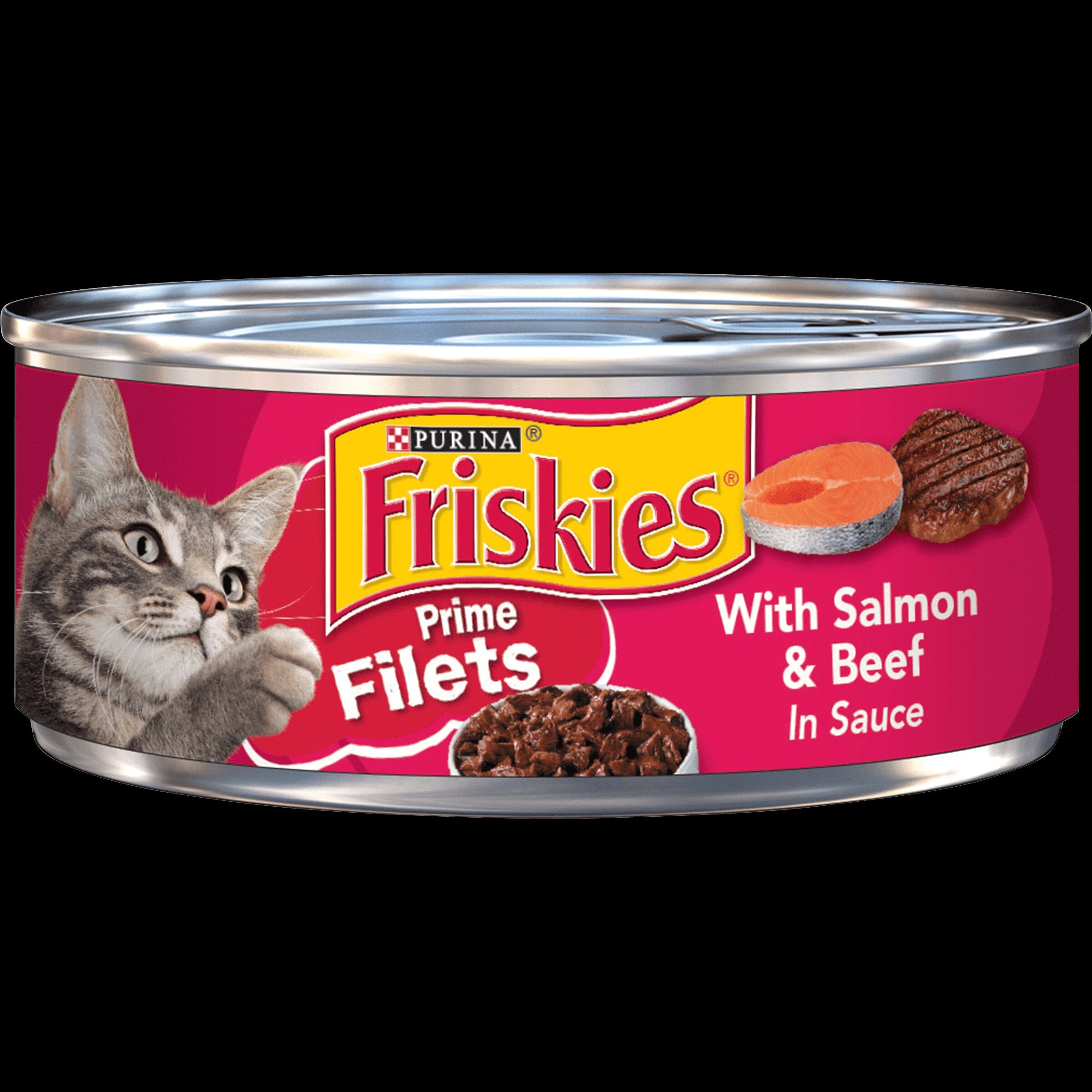 Friskies Prime Filets with Salmon & Beef in Sauce Canned Cat Food  