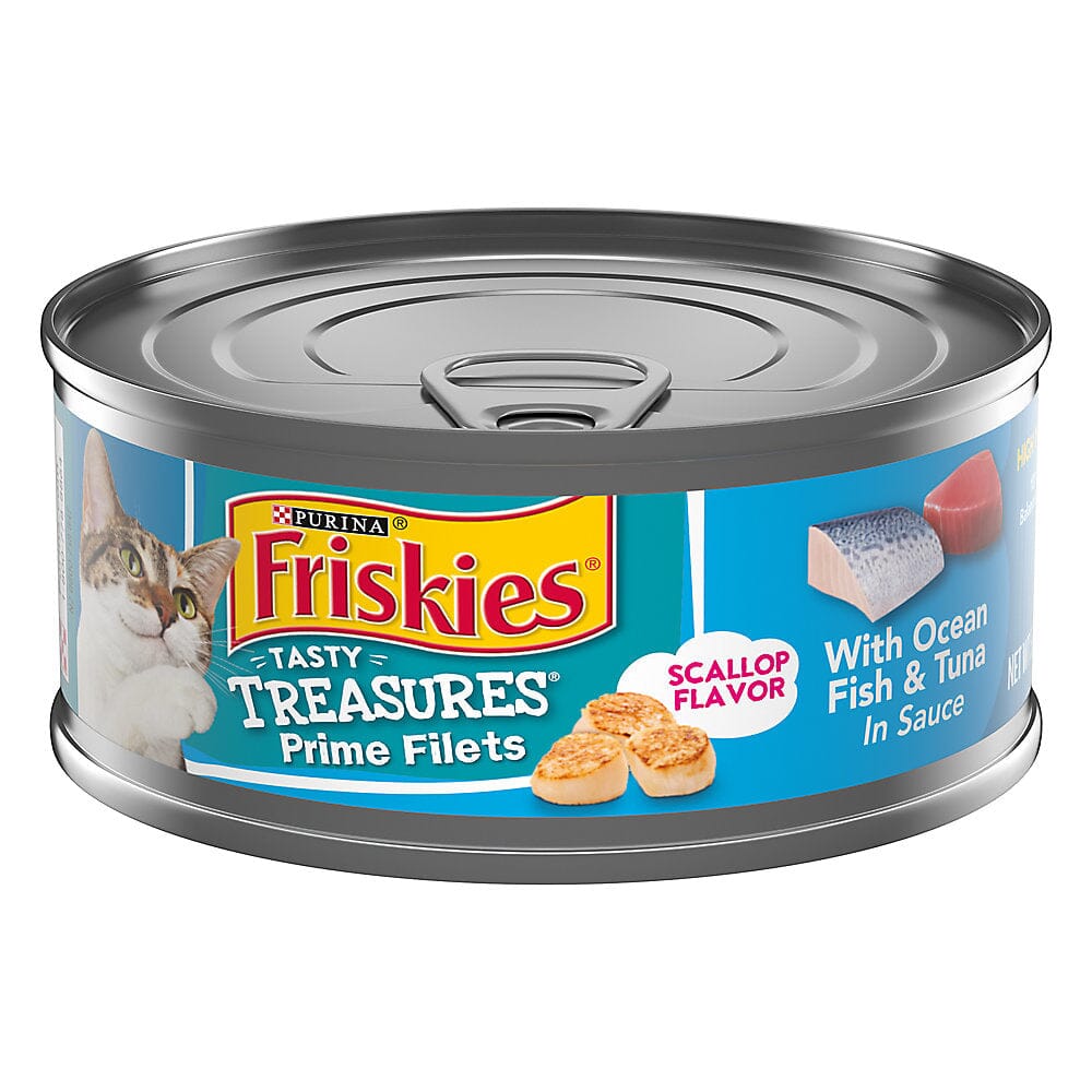 Friskies Tasty Treasures Prime Fillet with Ocean Fish & Tuna Scallop Flavor Canned Cat Food  