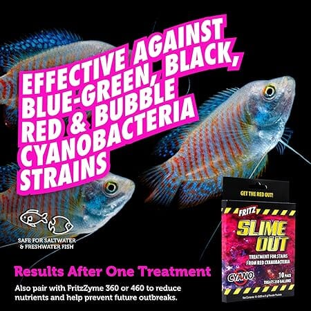 Fritz Aquatics Slime Out Red Cyanobacteria Freshwater and Saltwater Packets Stain Remover Treatment - 10 Count