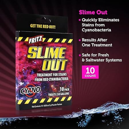 Fritz Aquatics Slime Out Red Cyanobacteria Freshwater and Saltwater Packets Stain Remover Treatment - 10 Count
