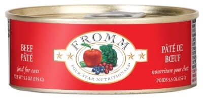 FROMM Four-Star Nutritionals Beef Pate Canned Cat Food - 5.5 Oz - Case of 12