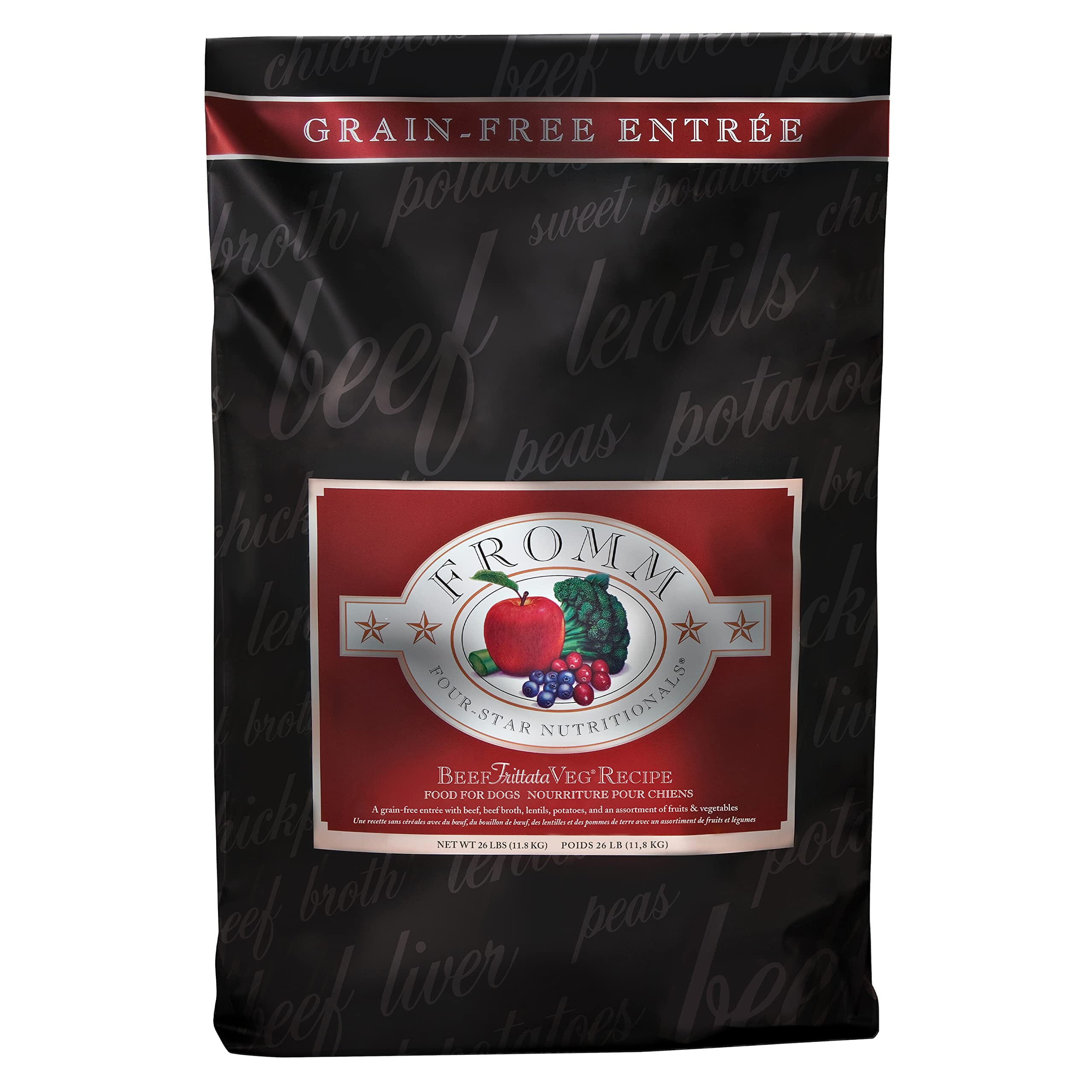 FROMM Four-Star Nutritionals Premium Grain-Free Beef Frittata Vegetable Dry Dog Food 26 Lbs 