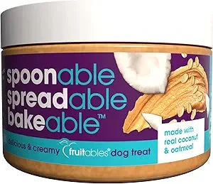 Fruitables Spreadable 100% Natural Human-Grade Oatmeal and Coconut Creamy Dog Treats - 7 Oz - Case of 6 Default Title