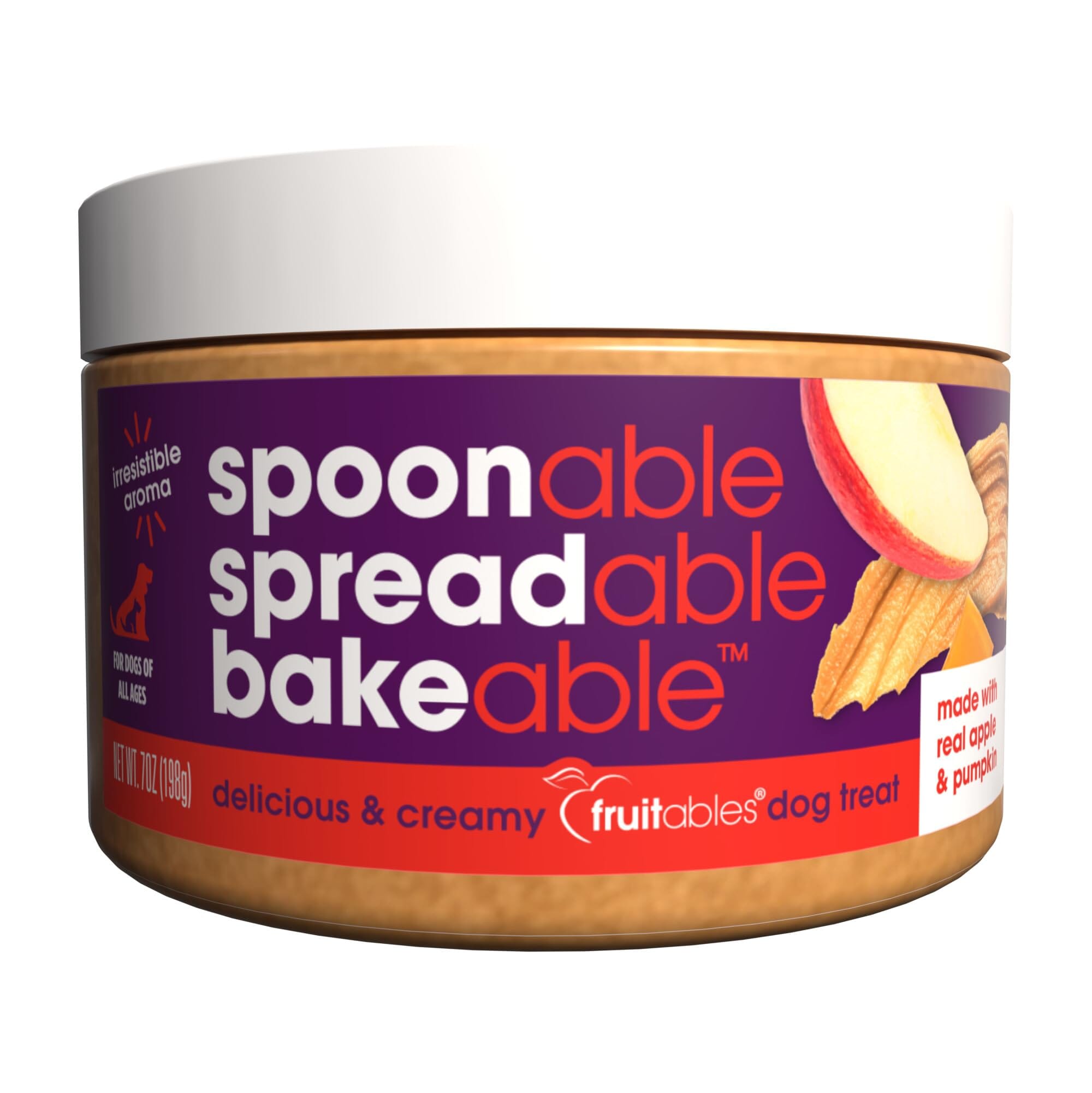 Fruitables Spreadable 100% Natural Human-Grade Pumpkin and Apple Creamy Dog Treats - 7 Oz - Case of 6 Default Title