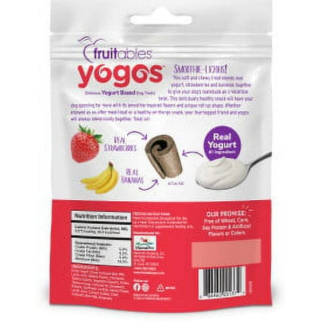 Fruitables Yogo's Roll-Up Yogurt Strawberry and Banana Soft and Chewy Dog Treats - 12 Oz
