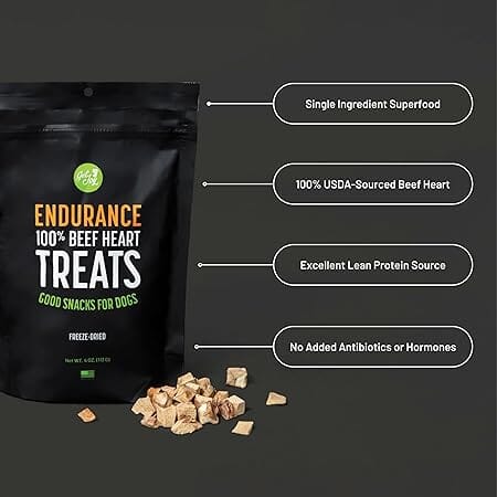 Get Joy Superfood Endurance 100% Beef Hearts Freeze-Dried Natural Dog Treats