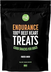 Get Joy Superfood Endurance 100% Beef Hearts Freeze-Dried Natural Dog Treats 16 Ounce
