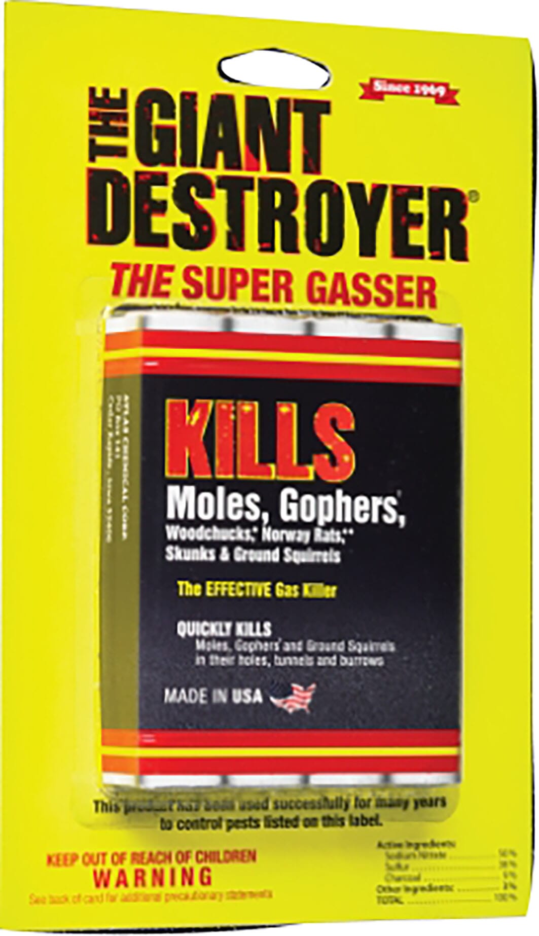 GIANT DESTROYER SUPER GASSER FOR MOLES & GOPHERS