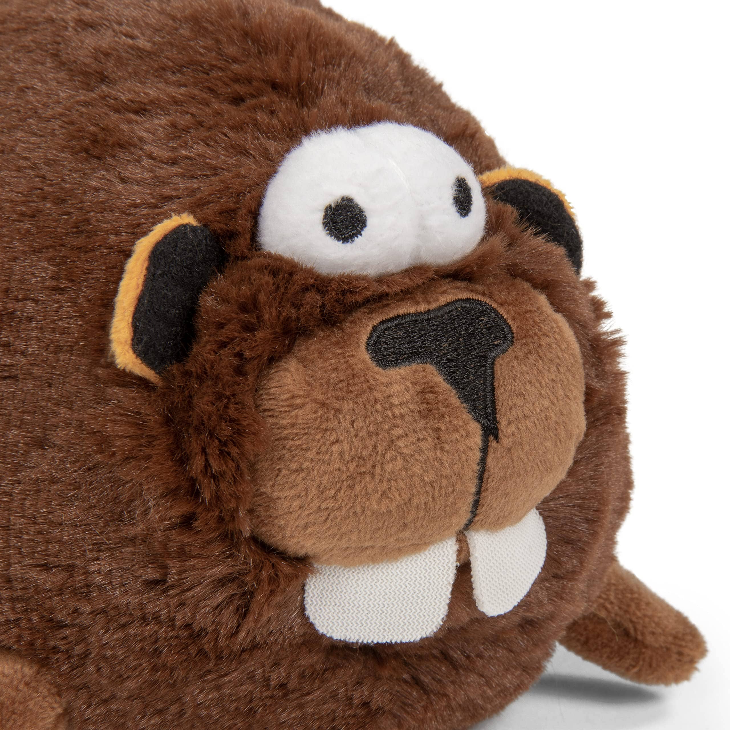 GoDog Action Battery-Free Reacting Squeaky Beaver Plush Dog Toy - Brown  