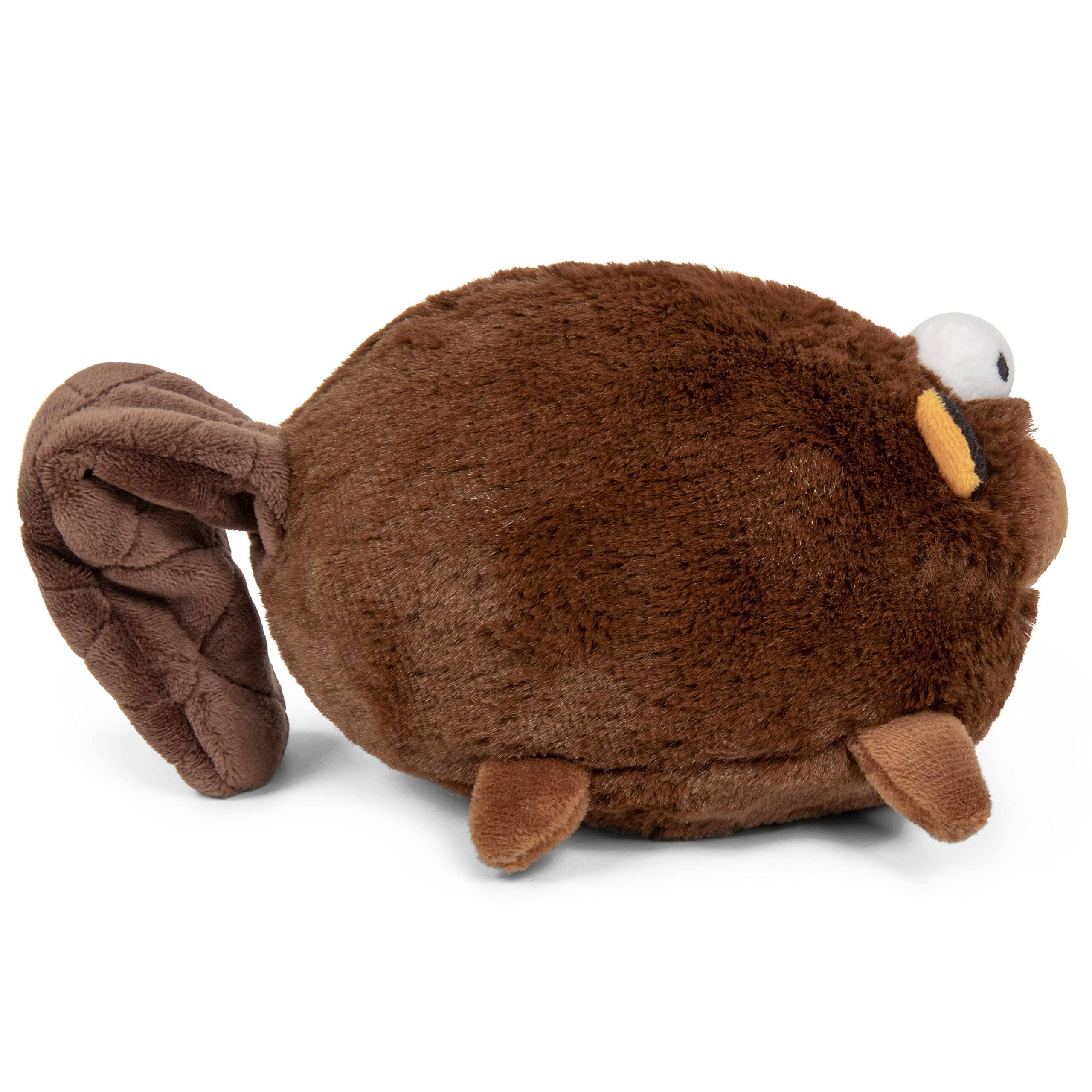 GoDog Action Battery-Free Reacting Squeaky Beaver Plush Dog Toy - Brown  