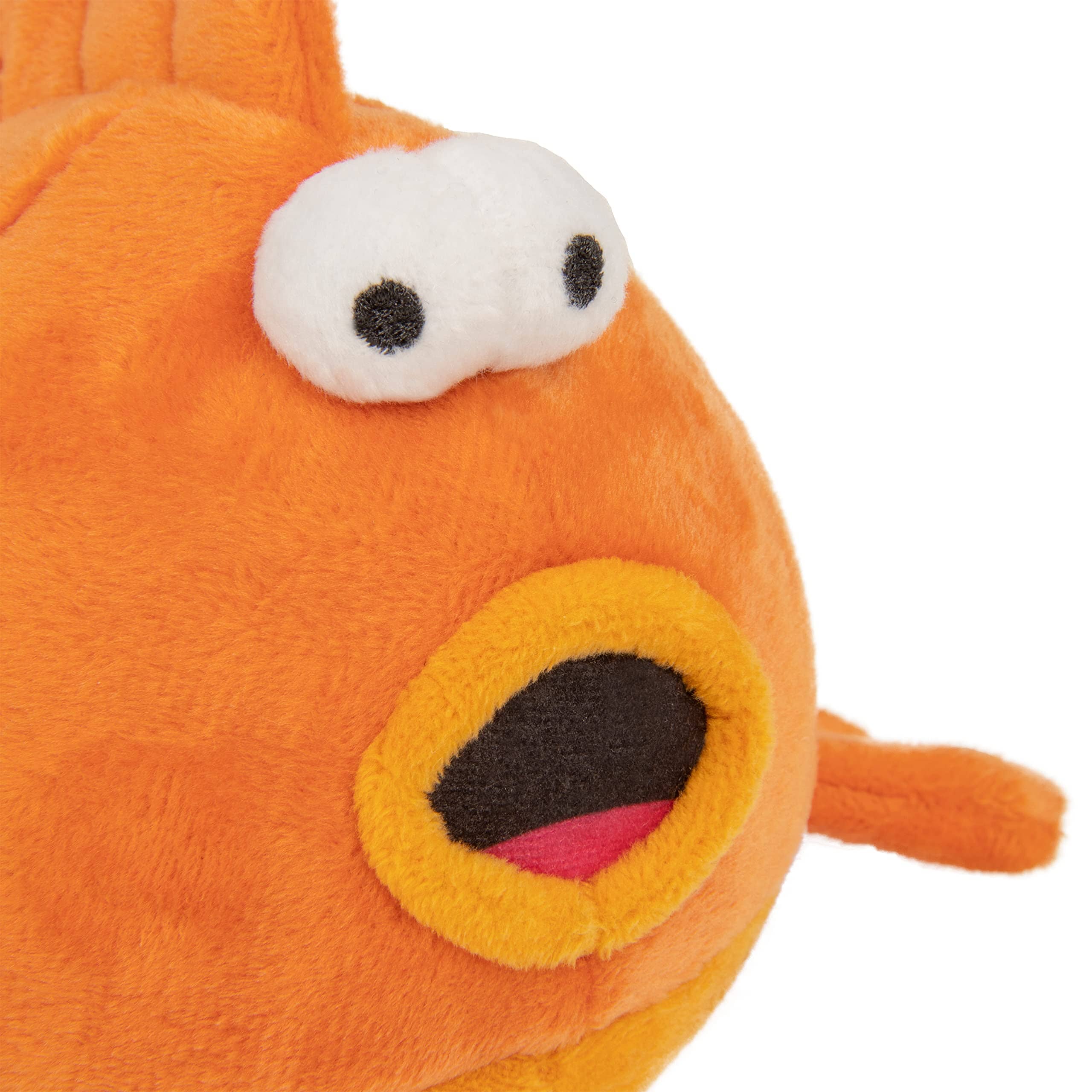 GoDog Action Battery-Free Reacting Squeaky GoldFish Plush Dog Toy - Orange  