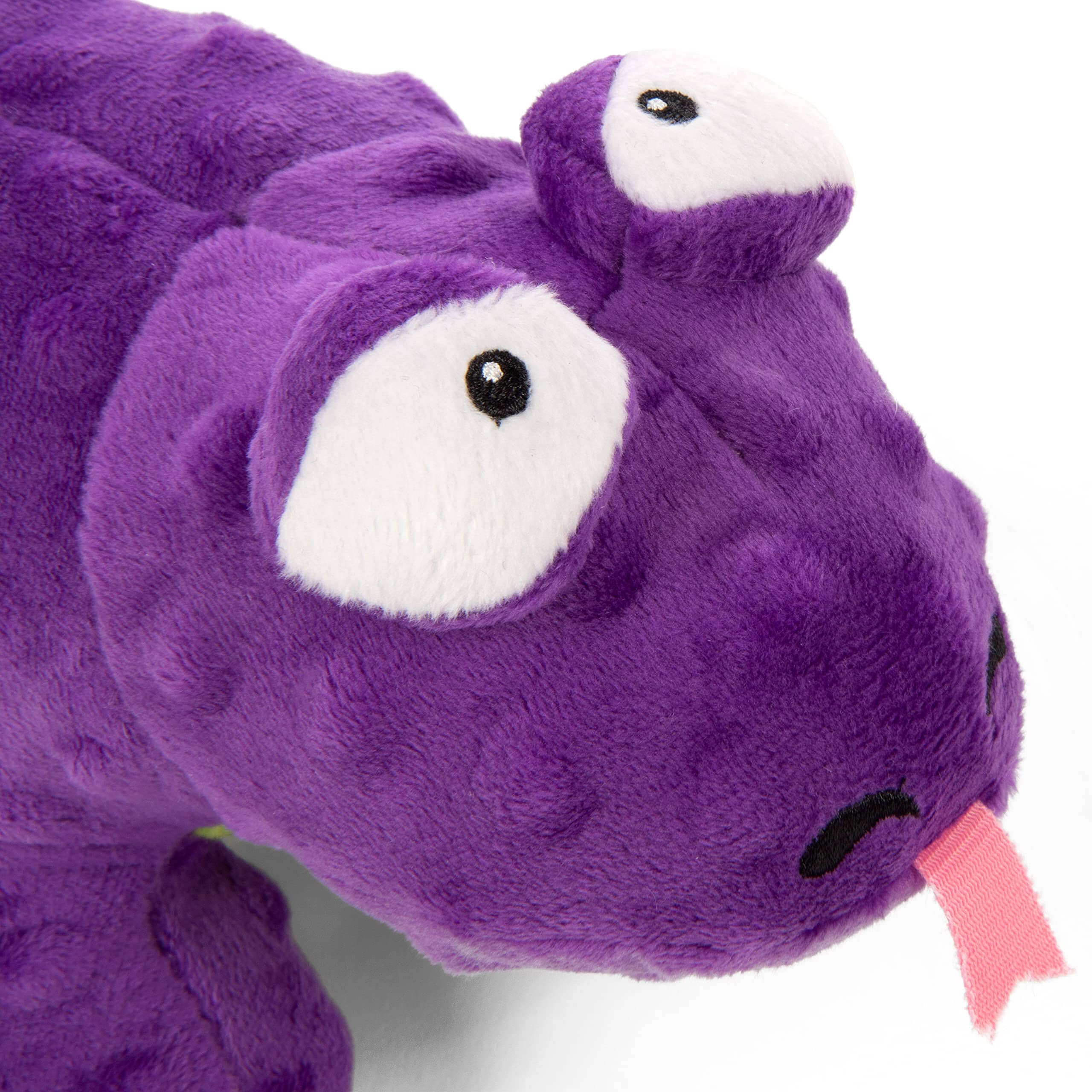 GoDog Action Battery-Free Reacting Squeaky Lizard Plush Dog Toy - Purple  