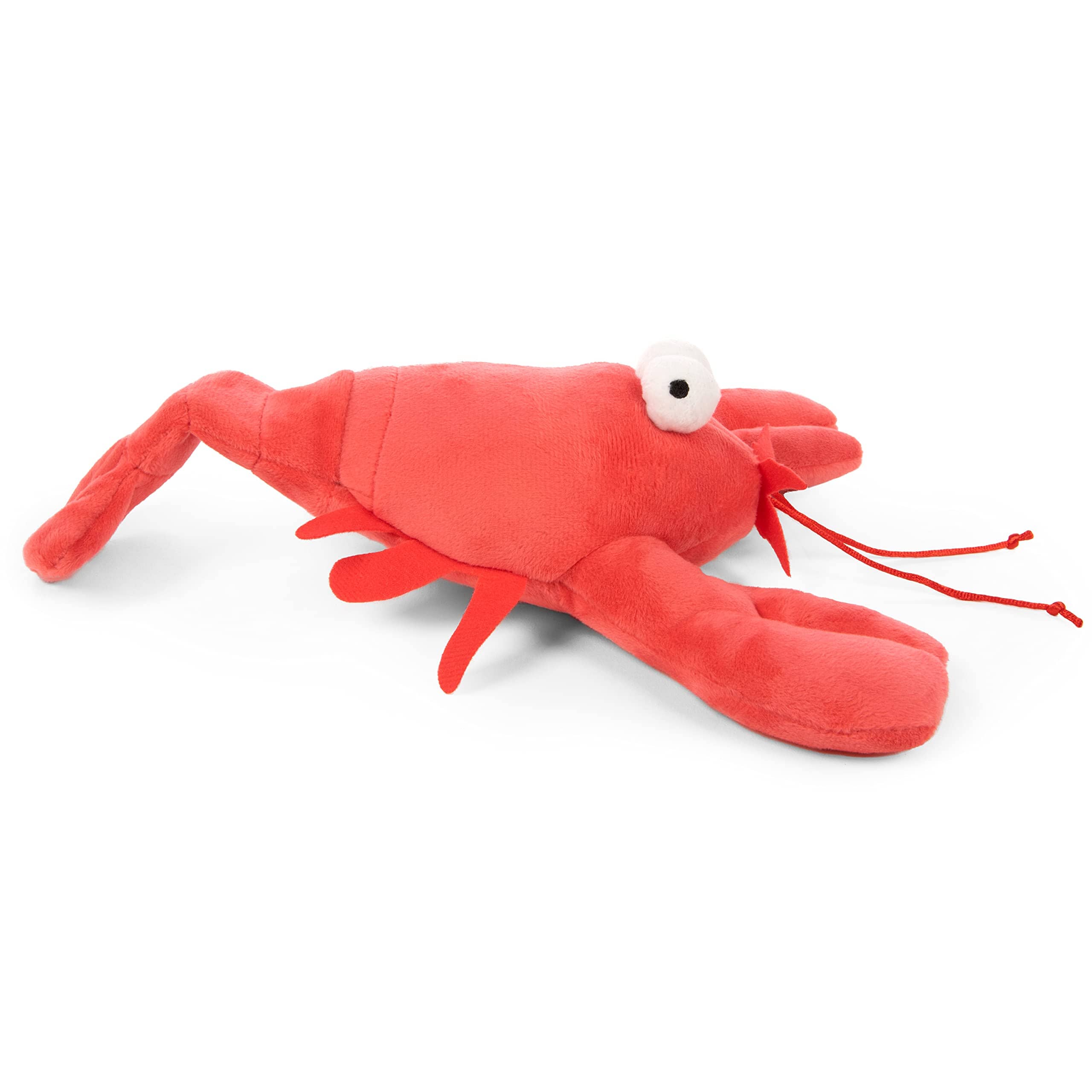 GoDog Action Battery-Free Reacting Squeaky Lobster Plush Dog Toy - Red  