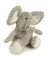 GoDog Checkers Elephant Squeak and Plush Dog Toy with Chew-Guard Tech - Gray - Large  