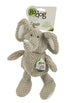 GoDog Checkers Elephant Squeak and Plush Dog Toy with Chew-Guard Tech - Gray - Large  