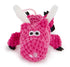 GoDog Checkers Flying Pig Squeak and Plush Dog Toy with Chew-Guard Tech - Pink - Mini  