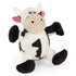 GoDog Checkers Sitting Cow Squeak and Plush Dog Toy with Chew-Guard Tech - Black/White - Mini  