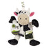 GoDog Checkers Sitting Cow Squeak and Plush Dog Toy with Chew-Guard Tech - Black/White - Small  