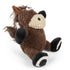 GoDog Checkers Sitting Horse Squeak and Plush Dog Toy with Chew-Guard Tech - Brown - Small  