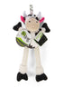 GoDog Checkers Skinny Cow Plush Dog Toy with Chew-Guard Tech - Black/Whte - Mini  