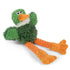 GoDog Checkers Skinny Duck Plush Dog Toy with Chew-Guard Tech - Green - Mini  