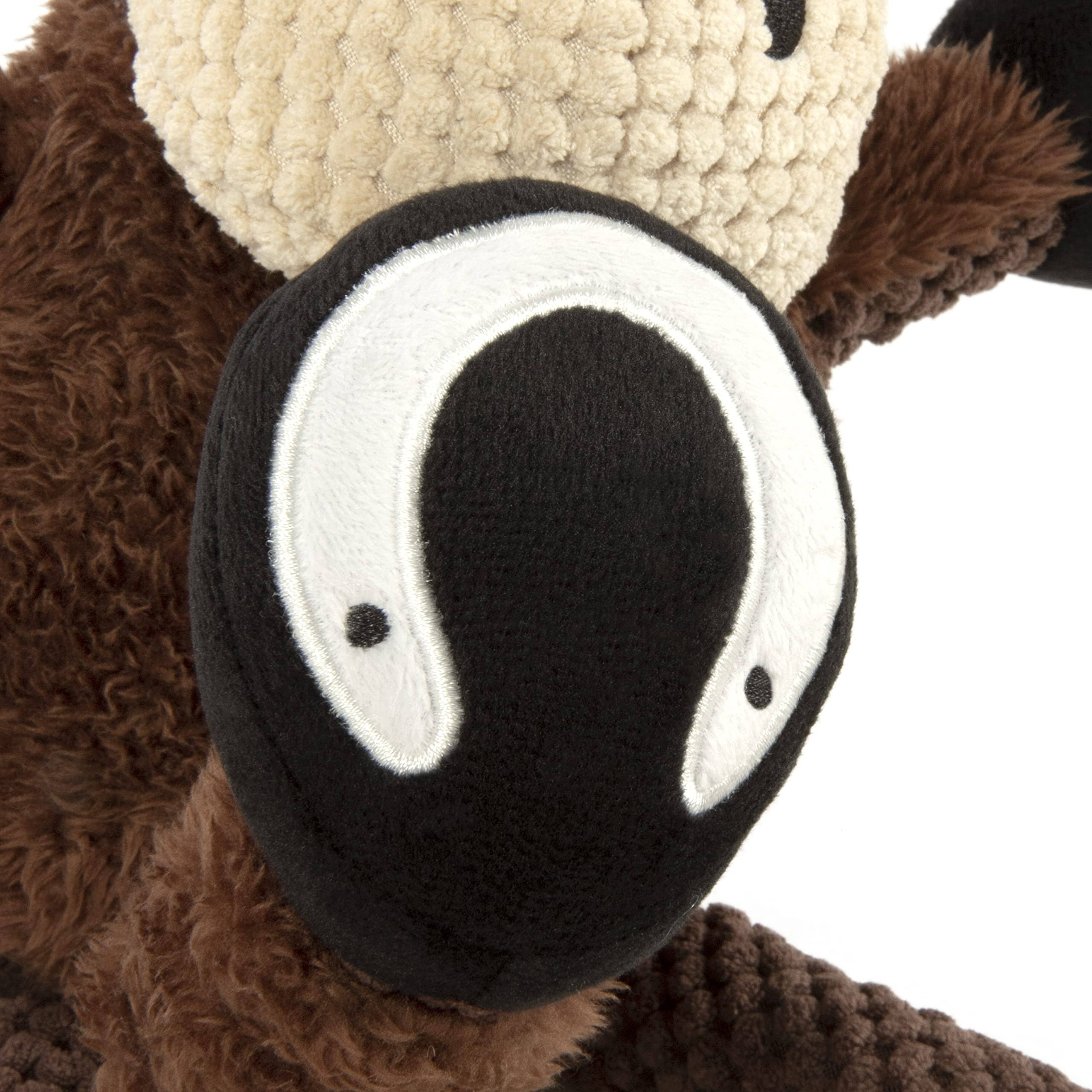 GoDog Checkers Skinny Horse Plush Dog Toy with Chew-Guard Tech - Brown - Large  