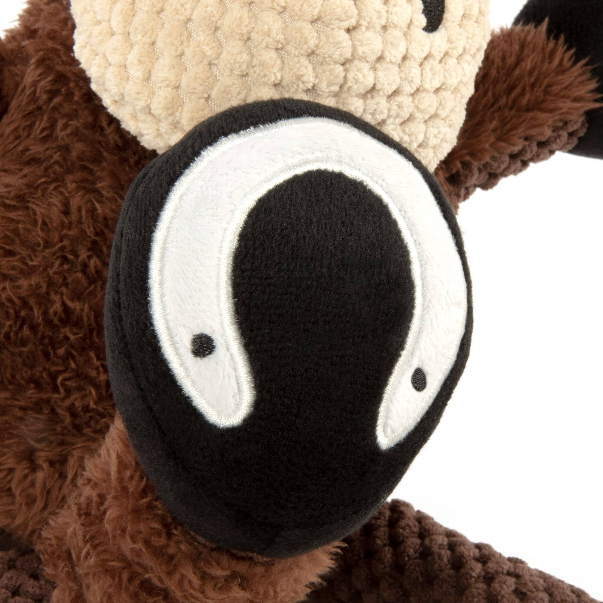 GoDog Checkers Skinny Horse Plush Dog Toy with Chew-Guard Tech - Brown - Small  